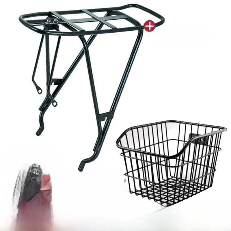 

Металлический задний багажник для велосипеда, грузовой багажник для горного велосипеда, 26-27,5 дюймов, водонепроницаемый IPX4, антикоррозийное покрытие