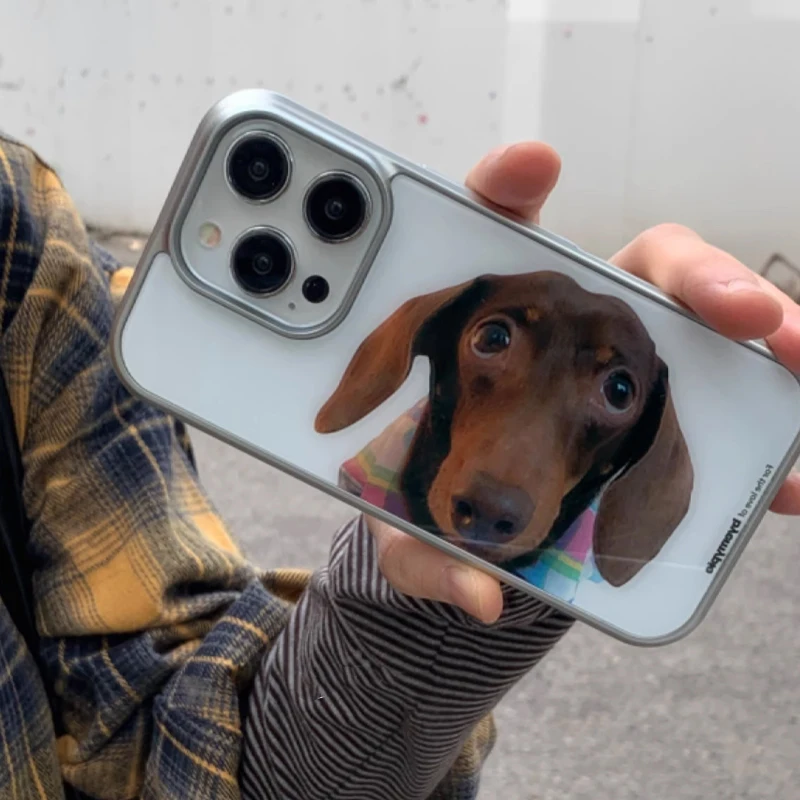 Cute Sausage Puppy Pattern Phone Case for iPhone 17 16e 16 15 14 13 12 11 Air Pro Max X XR XSMAX 8 7 Plus Luxury Soft Back Cover