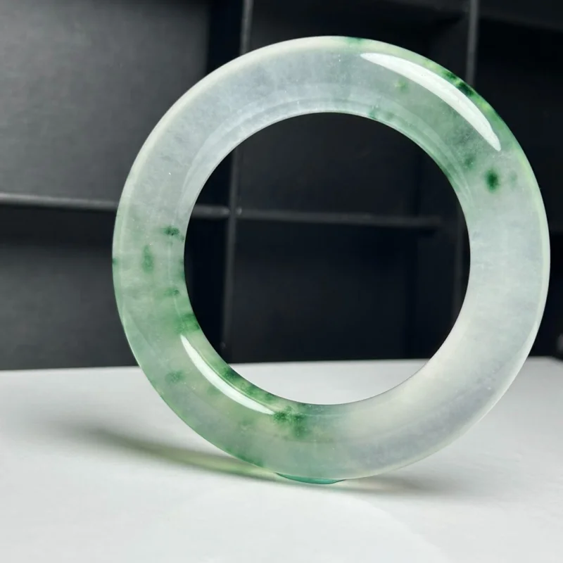 Certificate Natural Myanmar AA high Ice Green Jade jadeite bracelet bangle 58MM