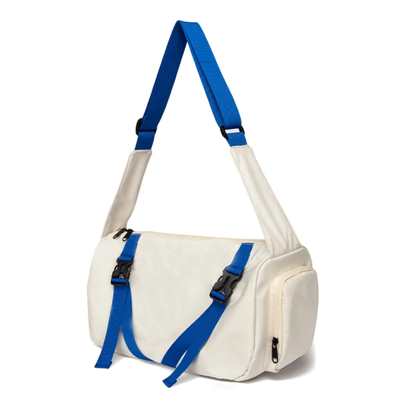 Grande capacidade logotipo personalizado unisex moda preto crossbody lado zíper bolso esporte causal viagem sling bolsa de ombro