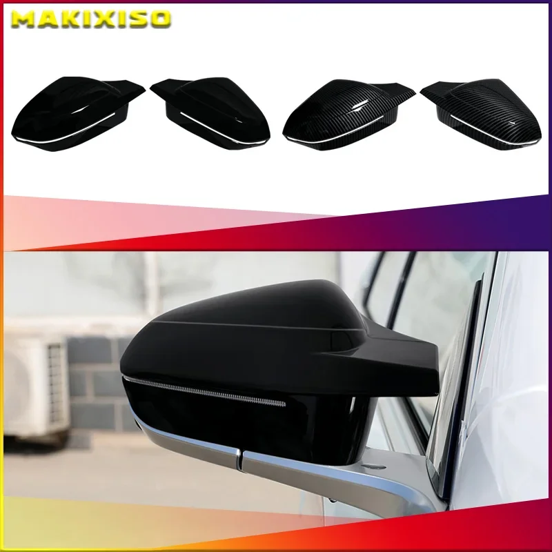 

M3 style cow horn rearview mirror protective cover made of ABS Material For BMW 7 I7 I5 5 Series G60 G61 G68 G70 G90 2024