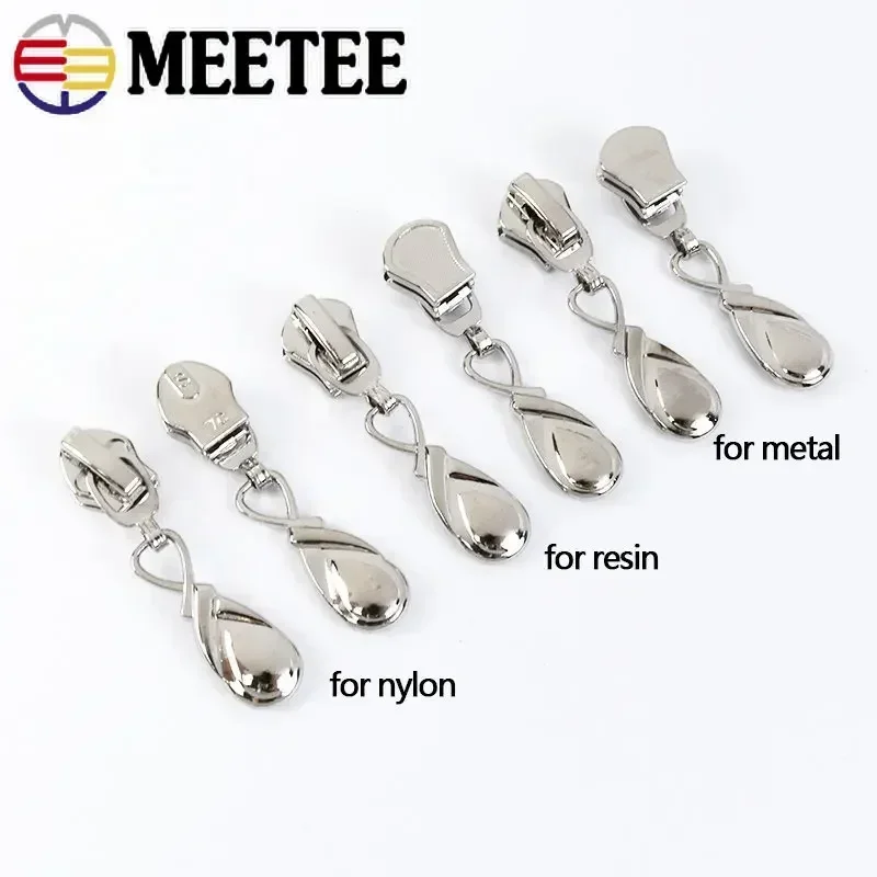 10/20Pcs 5# Zipper Sliders For Metal Nylon Resin Zips Tape Bag Zippers Pull Head Repair Kit DIY Sewing Replacement Accessories