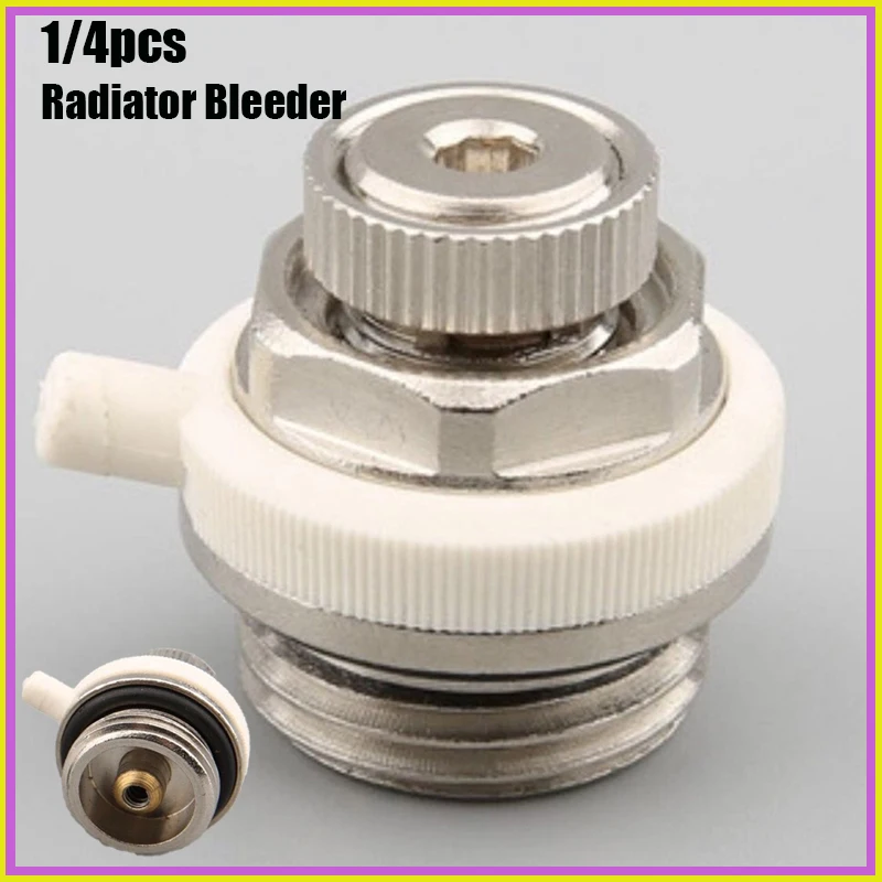Purgador de radiador automático, válvula de escape de radiador de latón de 1/2 pulgadas con purga Manual para calderas y sistemas de calefacción de agua, 1/5 unidades