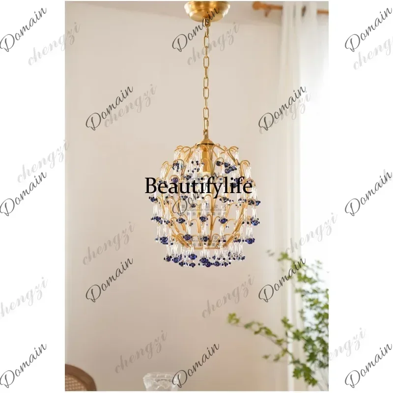 YFC Z138 Glass retro small chandelier, home restaurant bar, bedroom bedside single-head cloakroom lamp