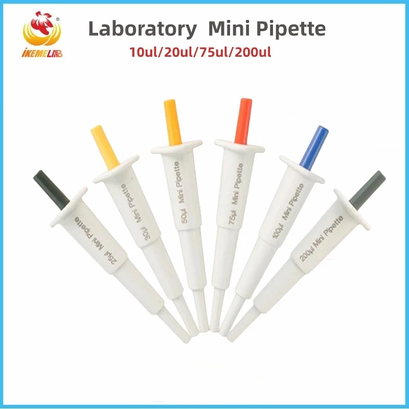 IKEME Laboratory Pipette Mini Pipette 200ul Fixed Volumn Micro Pipettor Compatible With Universal 10μl Tips Laboratory Equipment