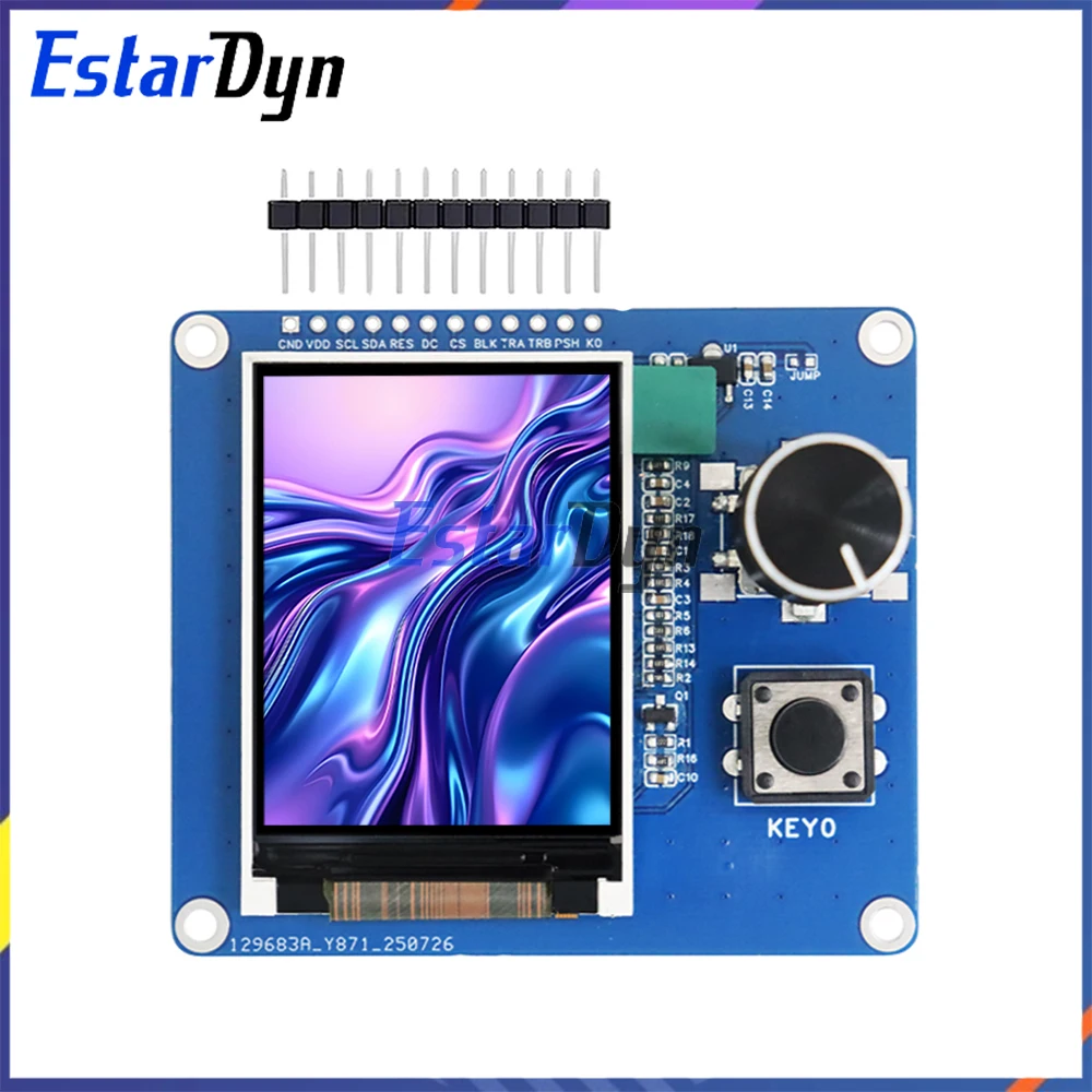 شاشة TFT LCD مقاس 2.0 بوصة مع جهاز تشفير دوار EC11، واجهة IIC SPI لمشاريع Arduino ESP32 Raspberry Pi DIY