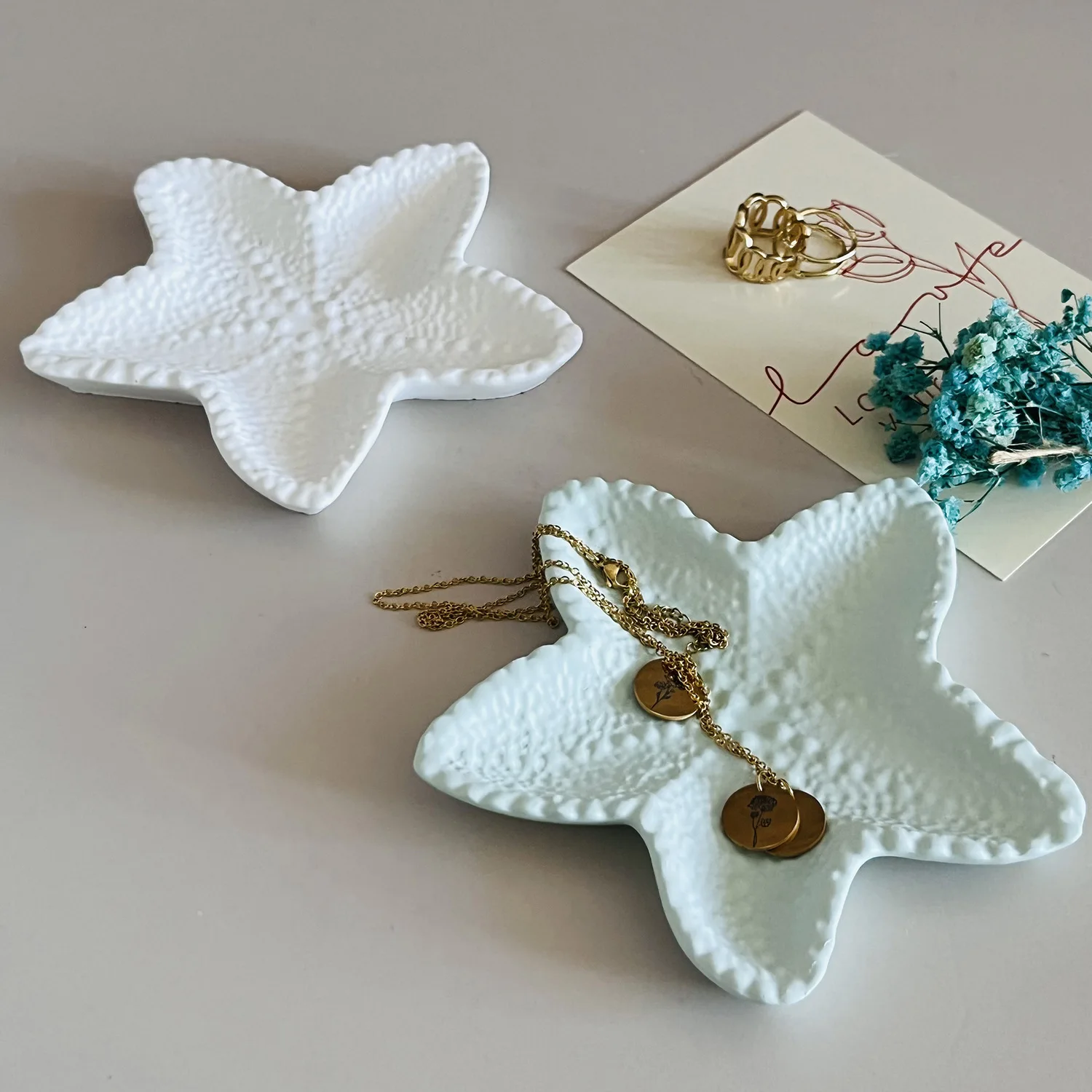 Starfish Storage Plate Silicone Mold Jewelry Storage Plate Gypsum Resin Shell Conch Scallop Dish Candle Vessel Concrete Mold