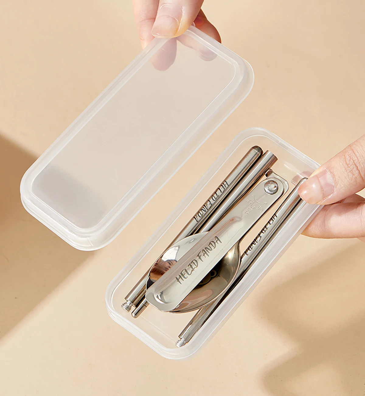 WORTHBUY Lunchbox aus Edelstahl 304, mit Deckel, tragbarer Obstsalat-Lebensmittelbehälter, stapelbar, auslaufsicher, Bento-Box für Studenten – Detail 10