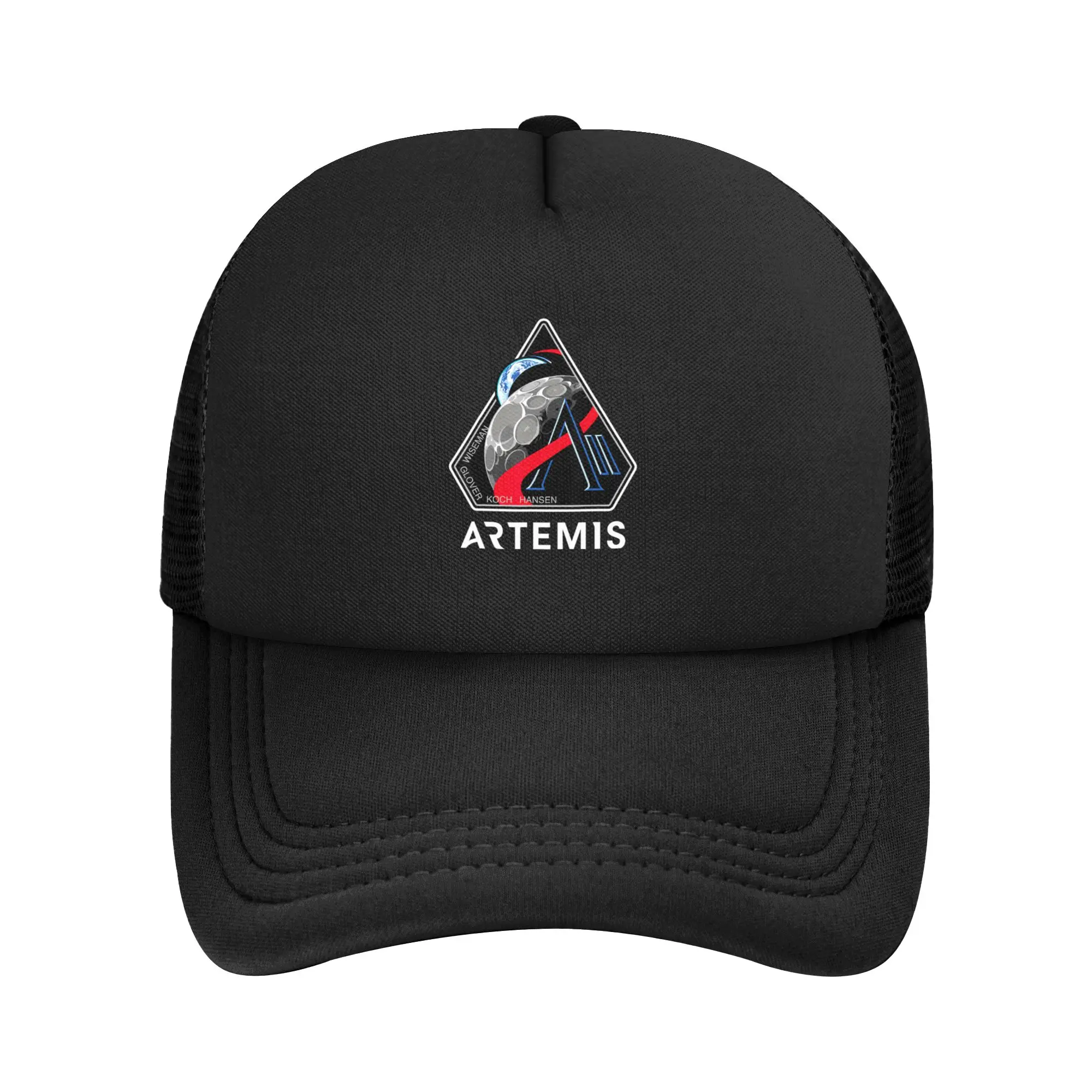 Unisex A-Artemis II Program 2026 Trucker Caps Mesh Baseball Caps Polyester  Hat Trucker Worker Cap Adjustable Sports Cap Autumn