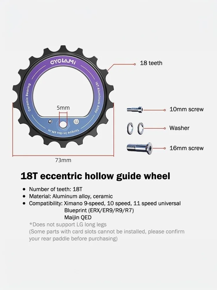 AliExpress NONE Bicycle Rear Derailleur Hollow Eccentric Pulley Wheel 18T Bearing Upgrade Kit For R8000 R7000 DIY Road Bike Crankset·