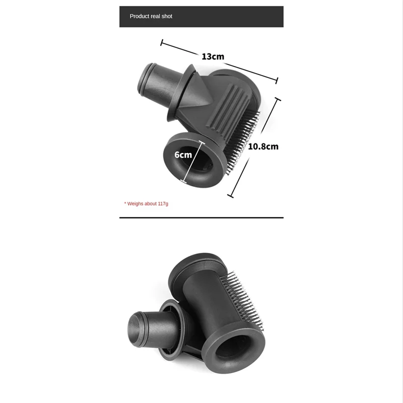 Para Dyson Supersonic HD01 HD02 HD03 HD04 HD08 HD15 boquilla antivuelo + peine de dientes anchos herramienta de peinado suave-gris