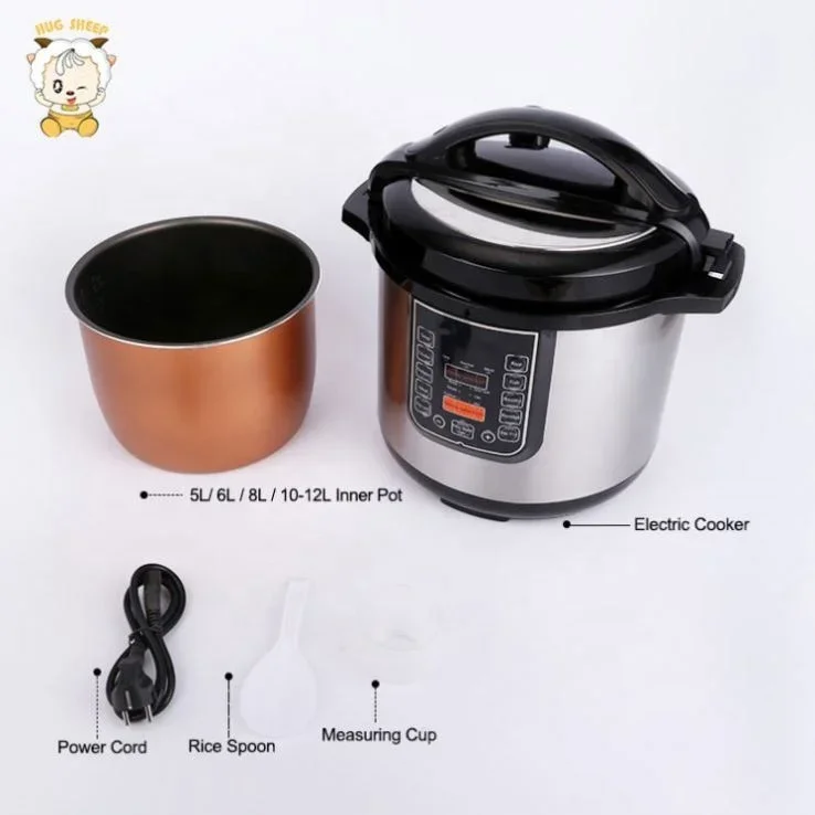 YYHC-Household 1300W 8L Led Display Stainless Steel Multi Pressure Cooker 5L 6L 8L 10L  12L