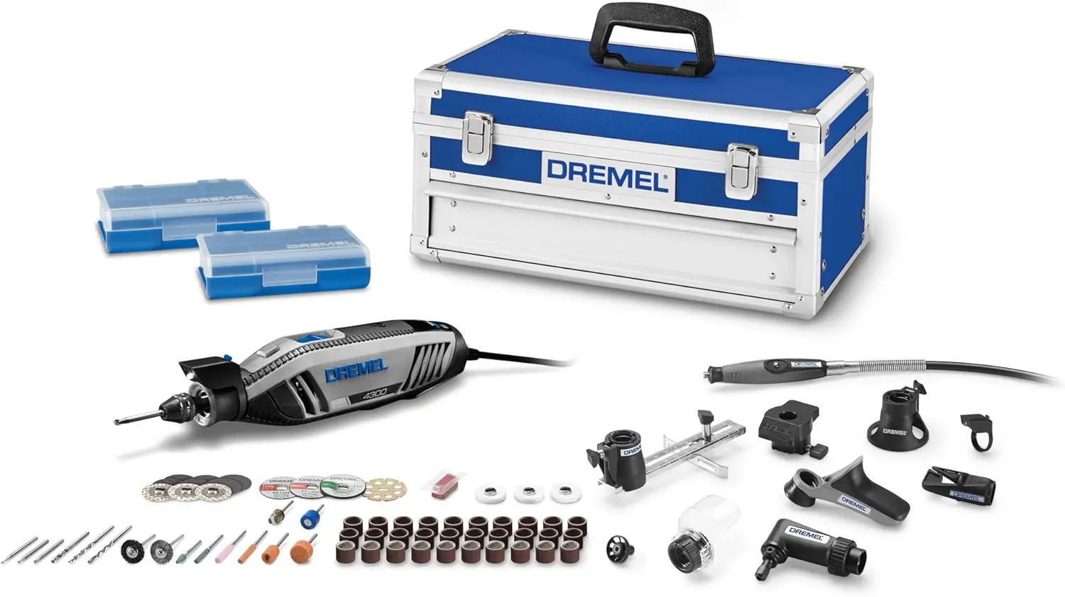 Versatile Rotary Tool Kit with Flex Shaft - 9 Attachments & 64 Accessories - Ideal for Engraving, Etching, Sanding