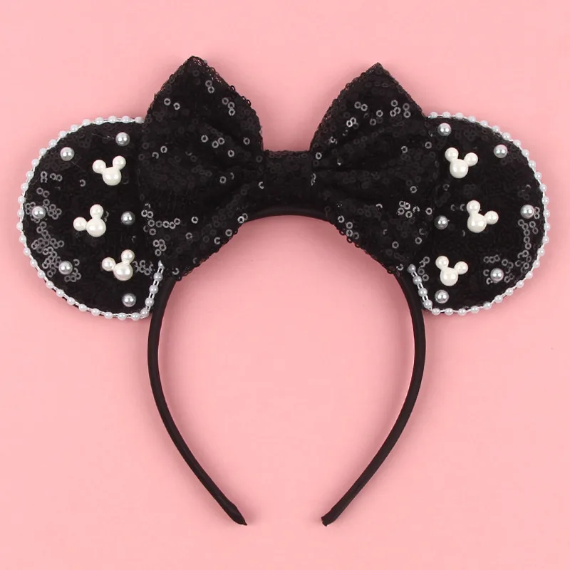 Mickey Mädchen Samt-Ohren Haarband Weiches Schleifenband Halloween-Party Weihnachten Haaraccessoires – Detail 8