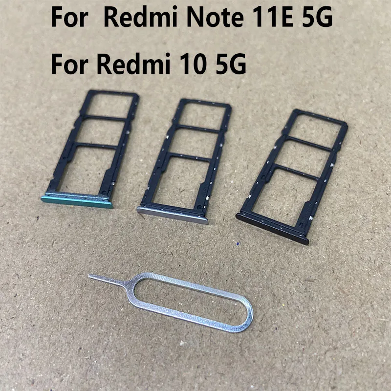 New For Xiaomi Redmi Note 11E / For Redmi 10 5G Sim Card Tray Slot Holder Socket Adapter Connector Repair Parts Replacement