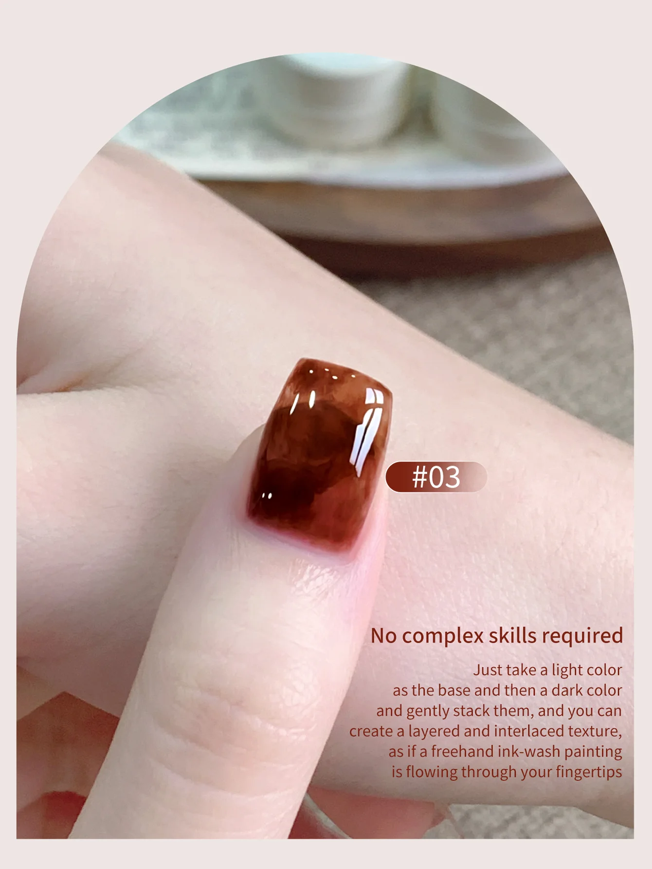 جل مزهر 5 جرام طلاء أظافر LED شفاف بالأشعة فوق البنفسجية لتأثير نشر الرخام والحجر الطبيعي والألوان المائية وطباعة الأزهار #2