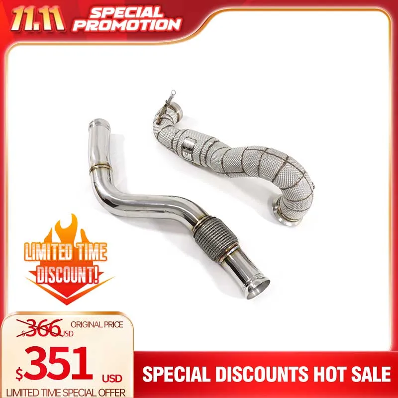 HMD 11.11 High Performance Exhaust Pipes Straight downspout For Mercedes-benz W176 A200 Gla200 A35 A45 Gla45 Exhaust Downpipe