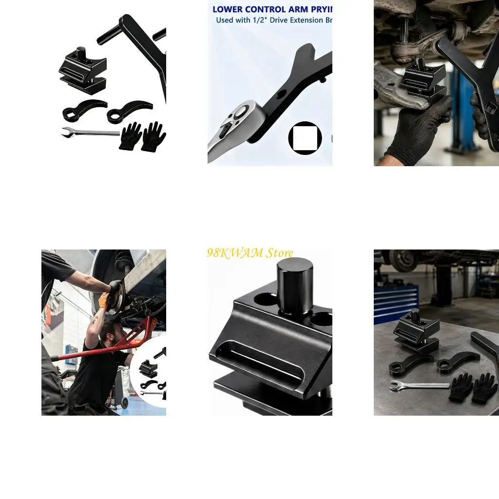 Ball Joint Separation and Lower Control Arm Service Set with Levers-Style Tool for Vehicle Suspension Maintenance and 68UF