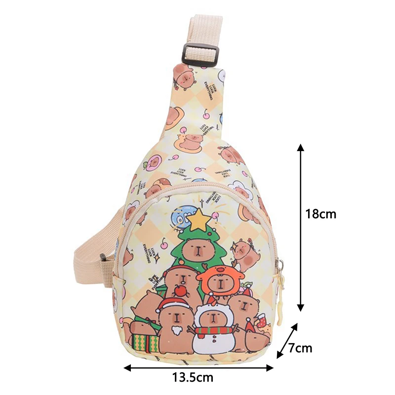 Tas Selempang Bahu Capybara Lucu Tas Dada Boneka Kartun Tas Penyimpanan Multifungsi Dekorasi Rumah Hadiah Anak-anak