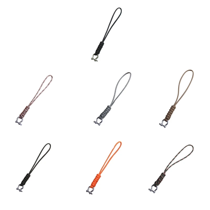 Wrist Lanyard Metal Military for Key Ring Braided Rope Emergency Survival Umbrel
