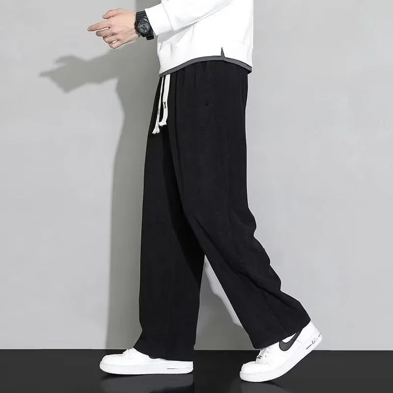 Versatile Autumn Corduroy Pants Loose-fit Straight-leg Trendy Casual Long Trousers For Men