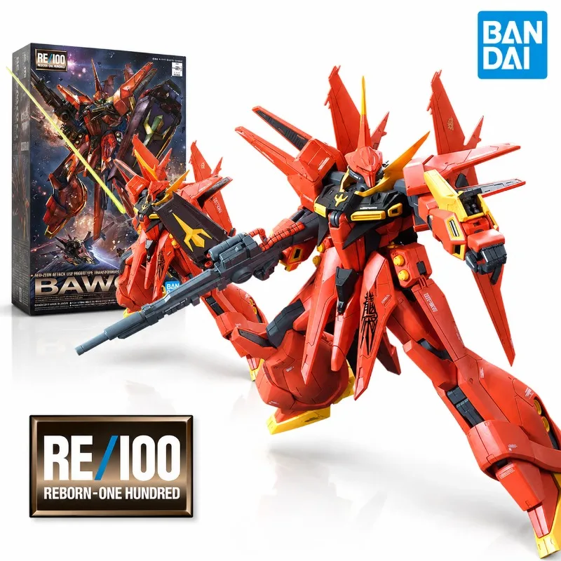 

Bandai RE/100 1/100 AMX-107 Bawoo Neo Zeon Prototype Transformable Mobile Suit Anime Mecha Action Figure Assembly Model Kit Toy