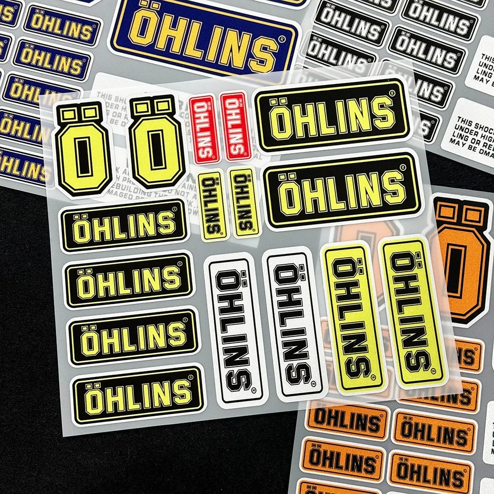 

Ohlins Suspension Stickers Set Waterproof Vinyl Decals for Motorcycle Shock Absorber Fork Frame Racing Decor