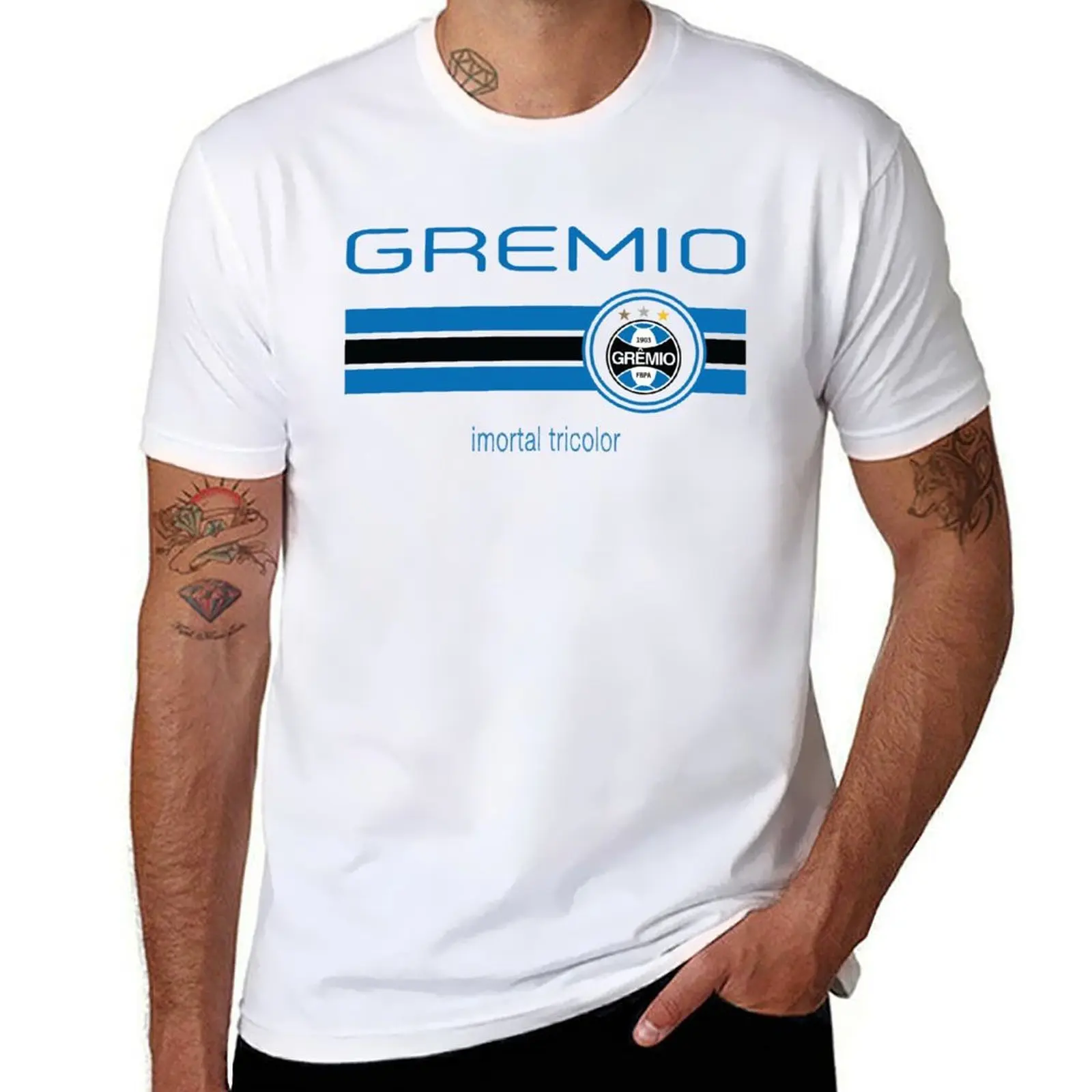 السلسلة أ - Gremeio (Away White) تي شيرت رجل تي شيرت فاخر رجل التي شيرت تي شيرت