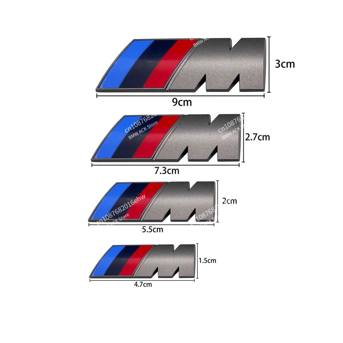 Emblema lateral do corpo do carro do ABS 3D, adesivo de decoração do tronco traseiro, acessório de modificação para todos os BMW M Power X1 X3 X5 X7 E71, logotipo M