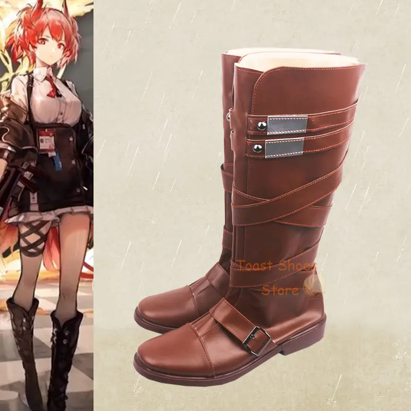 Bottes de Cosplay de la Bande Dessinée Arknights Fiammetta, Accessoires de Costume d'Halloween