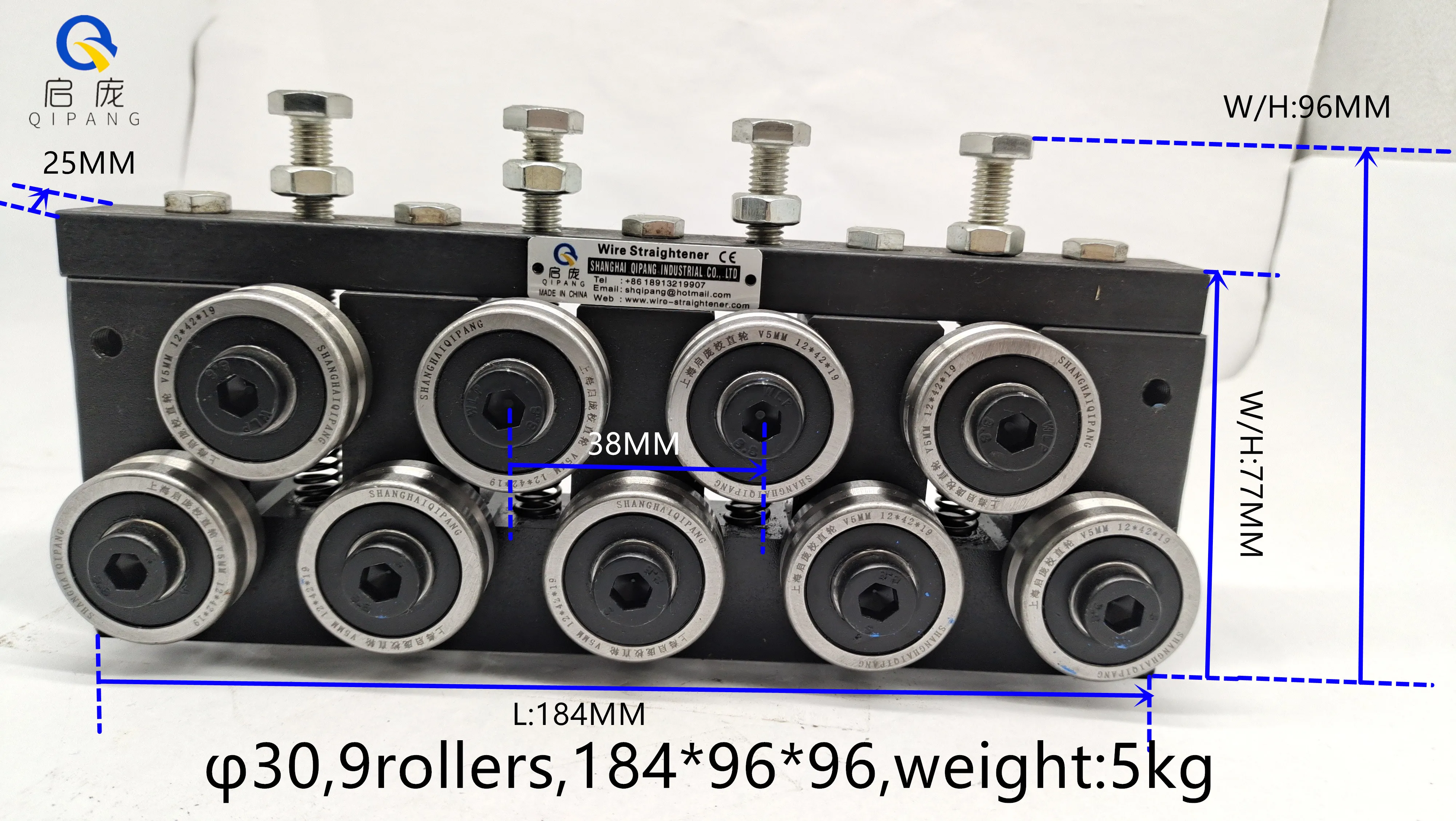 Qipang 1pc φ 30 mm Stainless Rollers High Quality 1.5-3 mm Durable Commonly Knob Adjustment Wire Straightening Machine