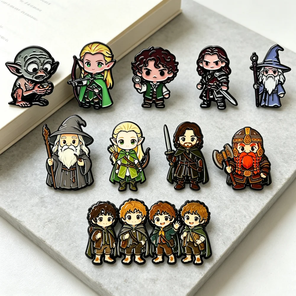 5/10 Stück Chibi Fantasy Lord Charakter Emaille-Pin-Kollektion, Brosche mit Cartoon-Film-Motiv, Cosplay-Zubehör Geschenk für Fans