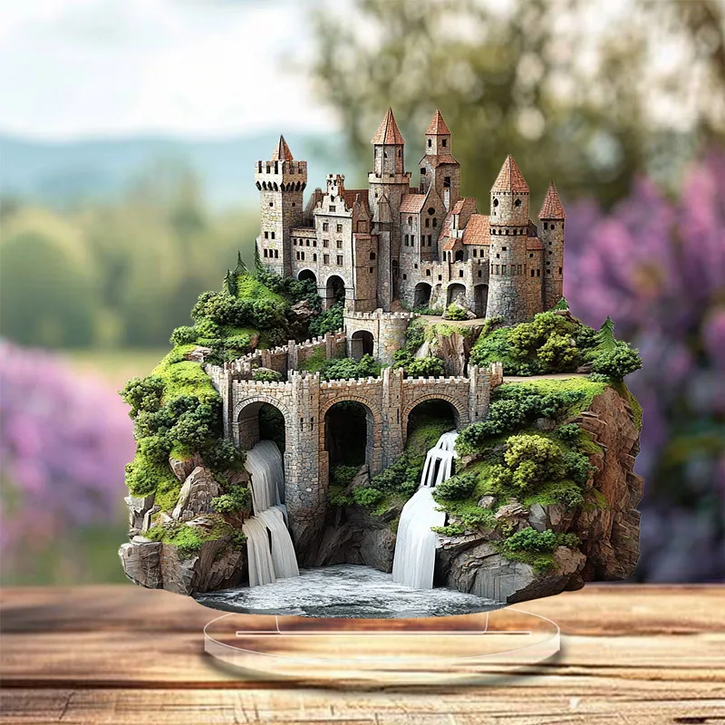 Pieza Decorativa de Acrílico 2D con Imitación de Cascada, Decoración Multifuncional para Dormitorio, Diseño Único y Exquisito, Regalo para Balcón u Oficina