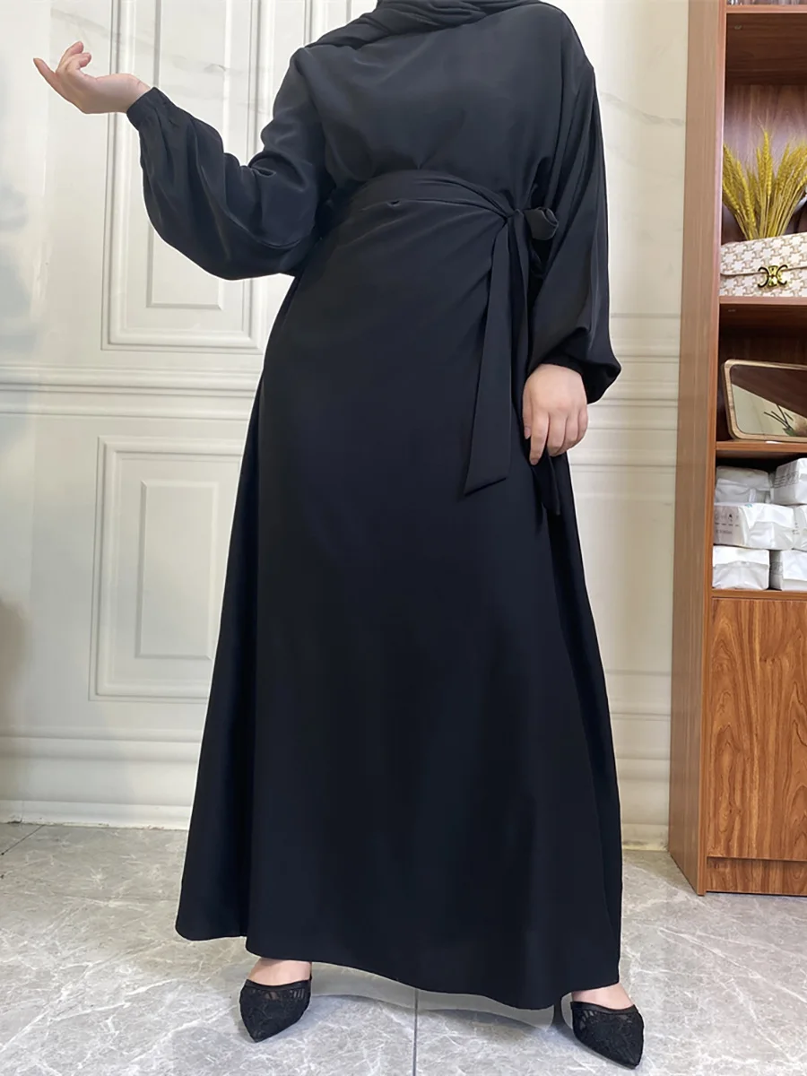 حار سيلي أسلوب بسيط فساتين مغربية قفطان تركيا بلون الخليج عبايات المرأة الإسلامية فستان طويل مسلم السعودية رداء رمضان 50