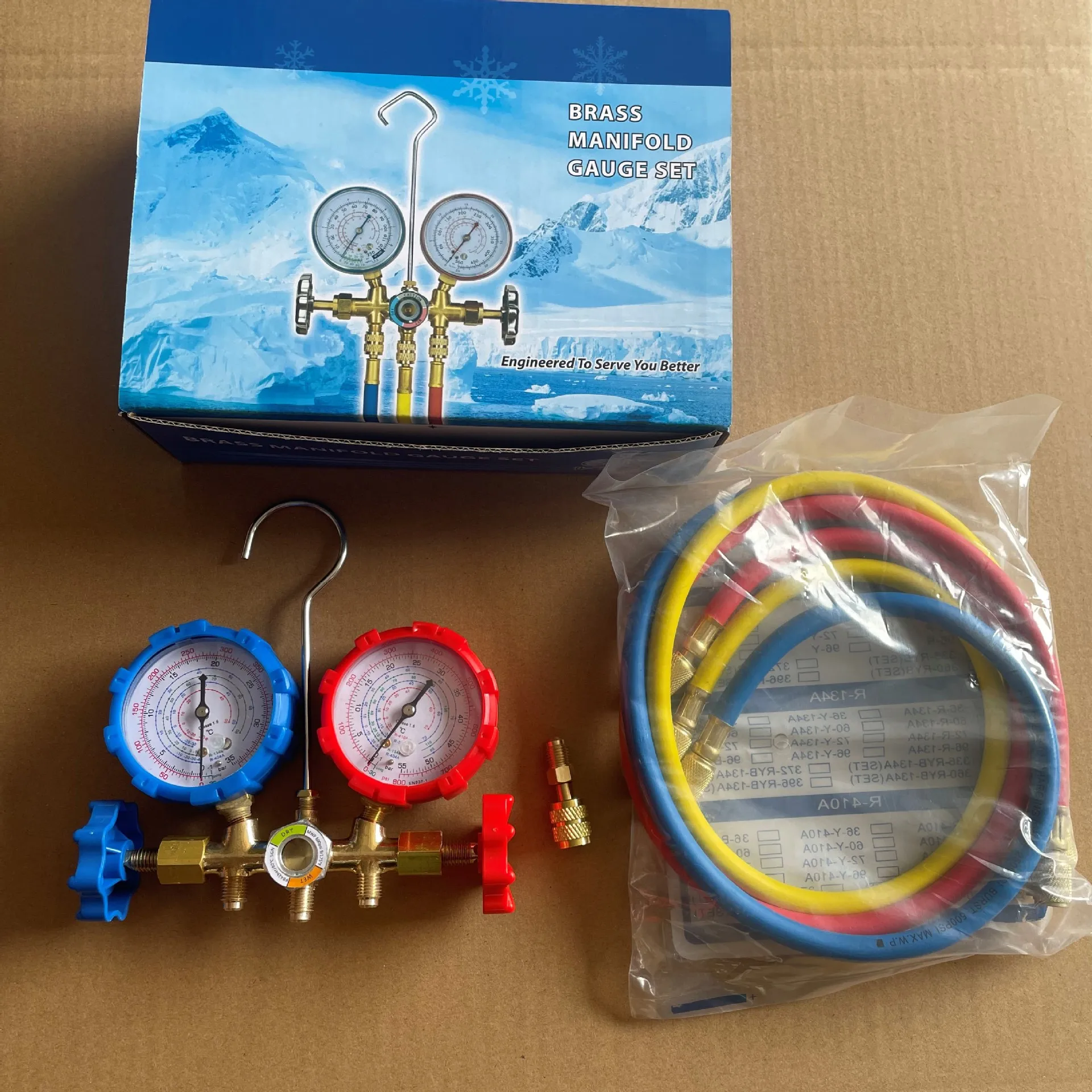 Air conditioning pressure gauge with fluorine gauge R404A R32 R410A R134A snow refrigerant gauge Refrigeration pressure gauge