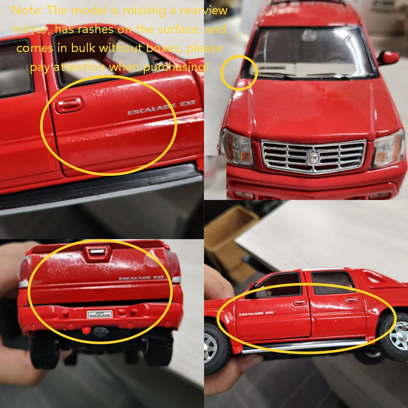 WELLY Flawed Cadillac 2002 Escalade EXT Pickup Truck Alloy Model