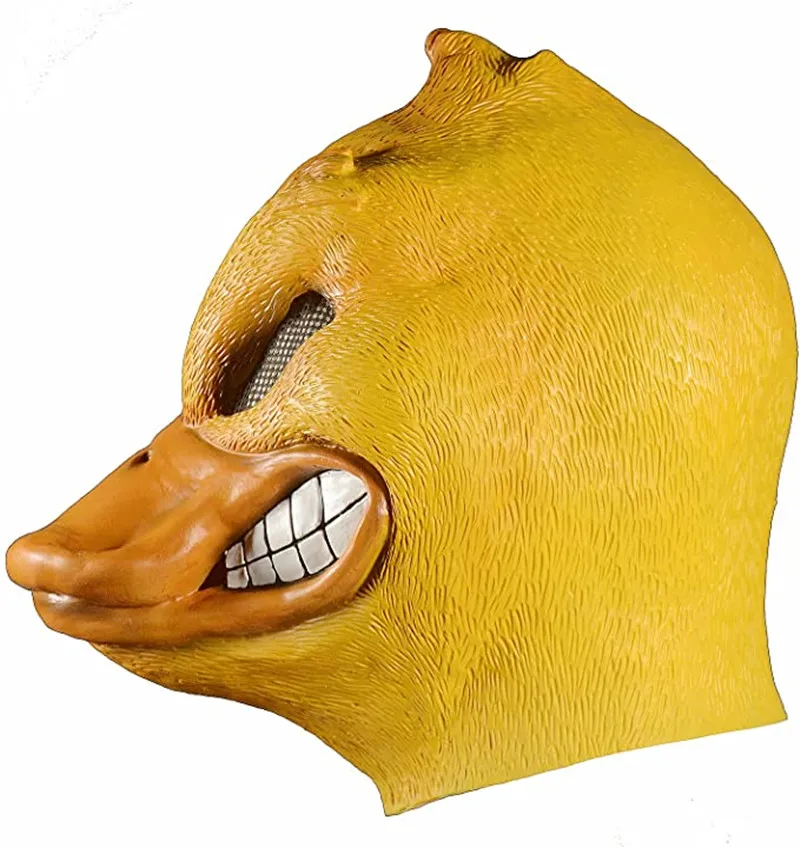 Halloween Costum Party Cosplay Animal Latex Mask Funny Duck Head Cover - Yellow