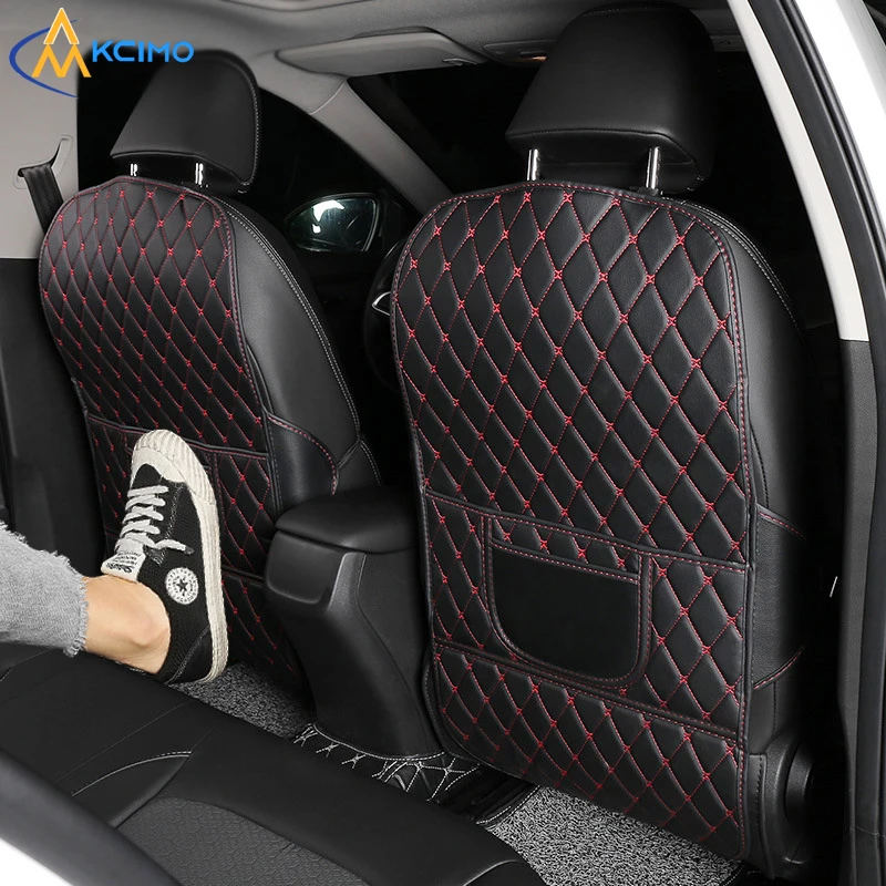 Universal Car Anti-Kick Mats PU Leather Auto Seat Back Protector Cover For Children Car Back Seat Anti-Dirty Pad Car Accessory