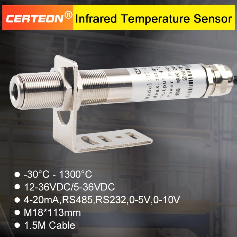 Rs485 Output Infrared Temperature Sensor Non-contact Industrial Probe High Precision Digital Transmitter Fixed