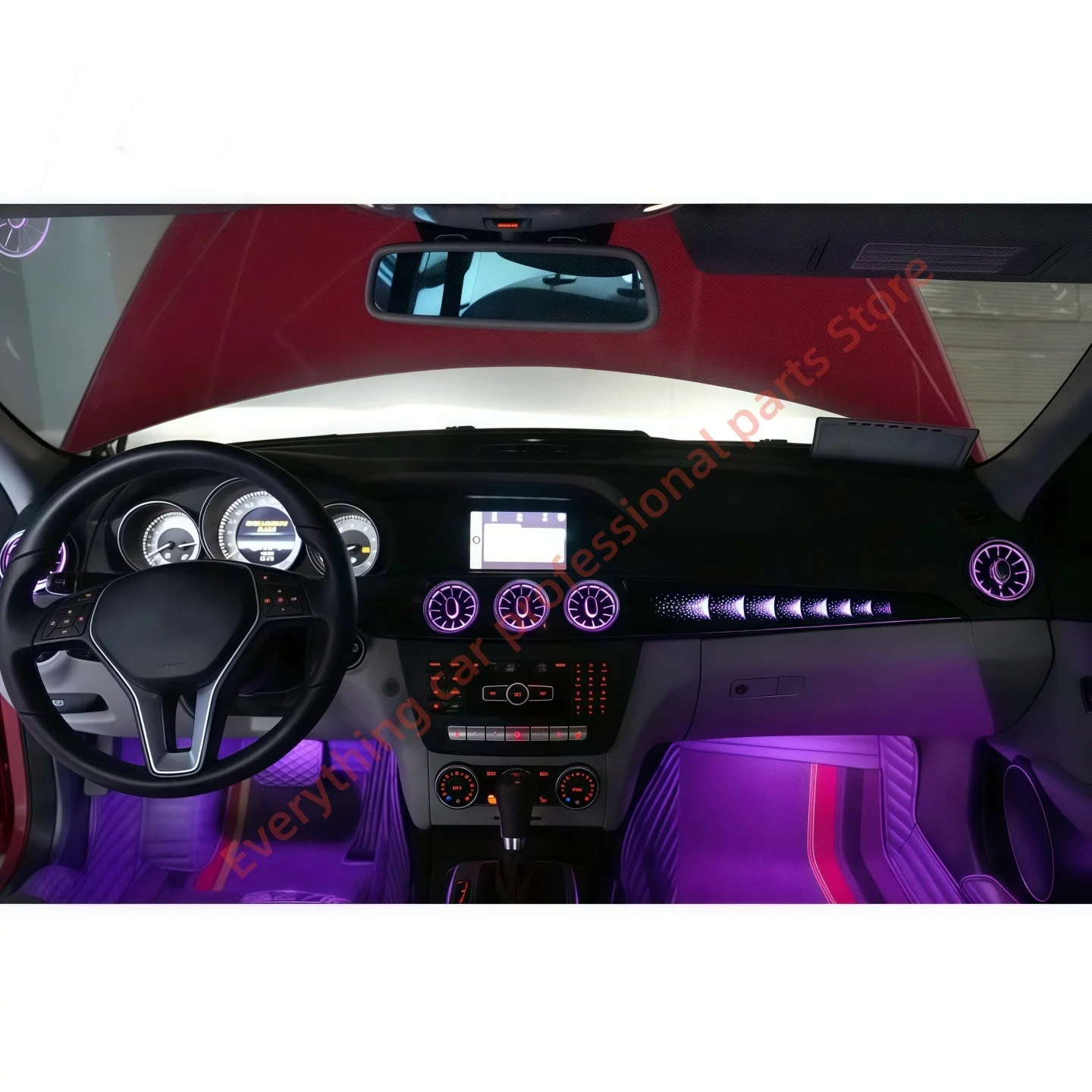 メルセデスベンツCクラスW204ダッシュボードLEDベントドアトリムライト