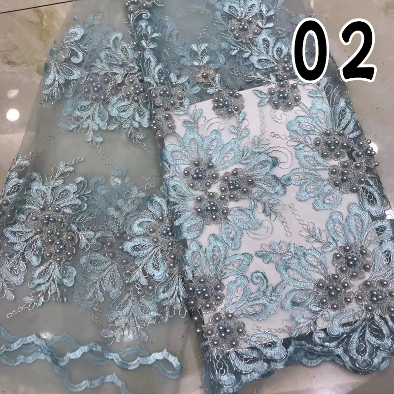 

1yard Pearl Rope Embroidery Fabric for Women's and Children's Clothing Wedding Dresses DIY Sewing 3D Embroidered Mesh Fabric