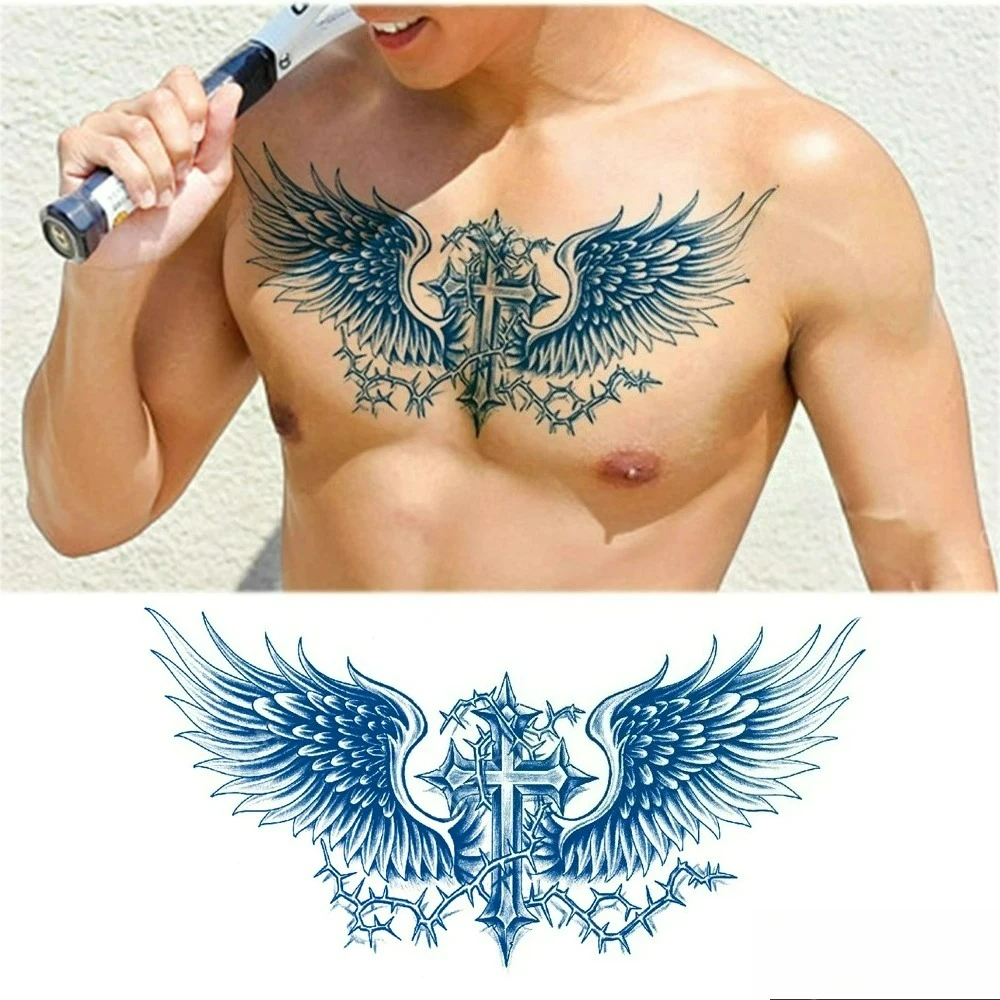 

chest Temporary Tattoos for Men Waterproof Long-Lasting 15 Days Tattoo Stickers Semi-Permanent Fake Tattoo Magic tattoo body art