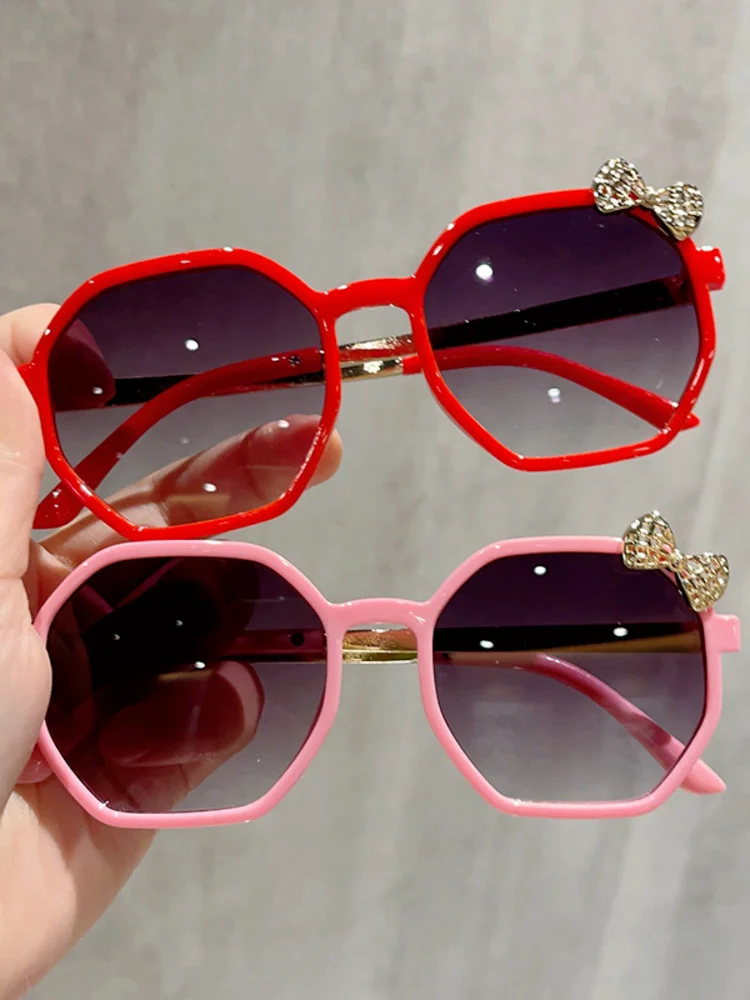 AliExpress NONE Kids Fashion Sunglasses Cartoon Uv400 Sunglasses Metal Bow Sunglasses Gradient For Cycling Travel Shopping