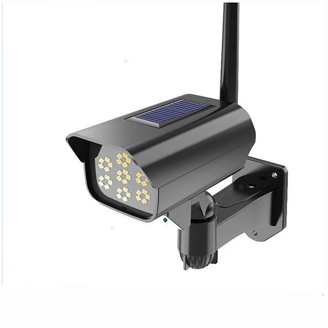 Solar Light Motion Sensor Security Dummy Camera Wireless Outdoor Flood Light IP65 Waterproof LED Lamp for Home Garden