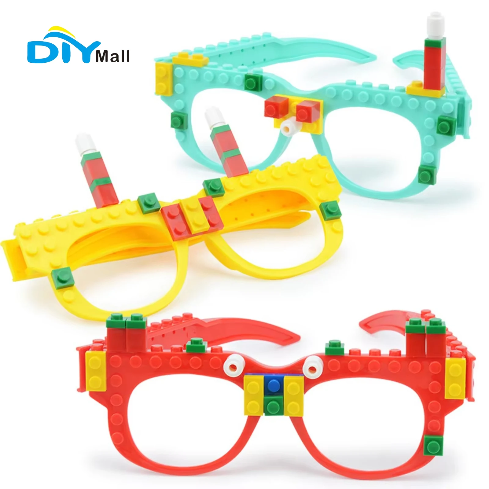 

Building Blocks Glasses Baseplate Frame Wearable Simulated Glasses DIY Creative Toy Colorful Puzzle Small Particles Kids Gift