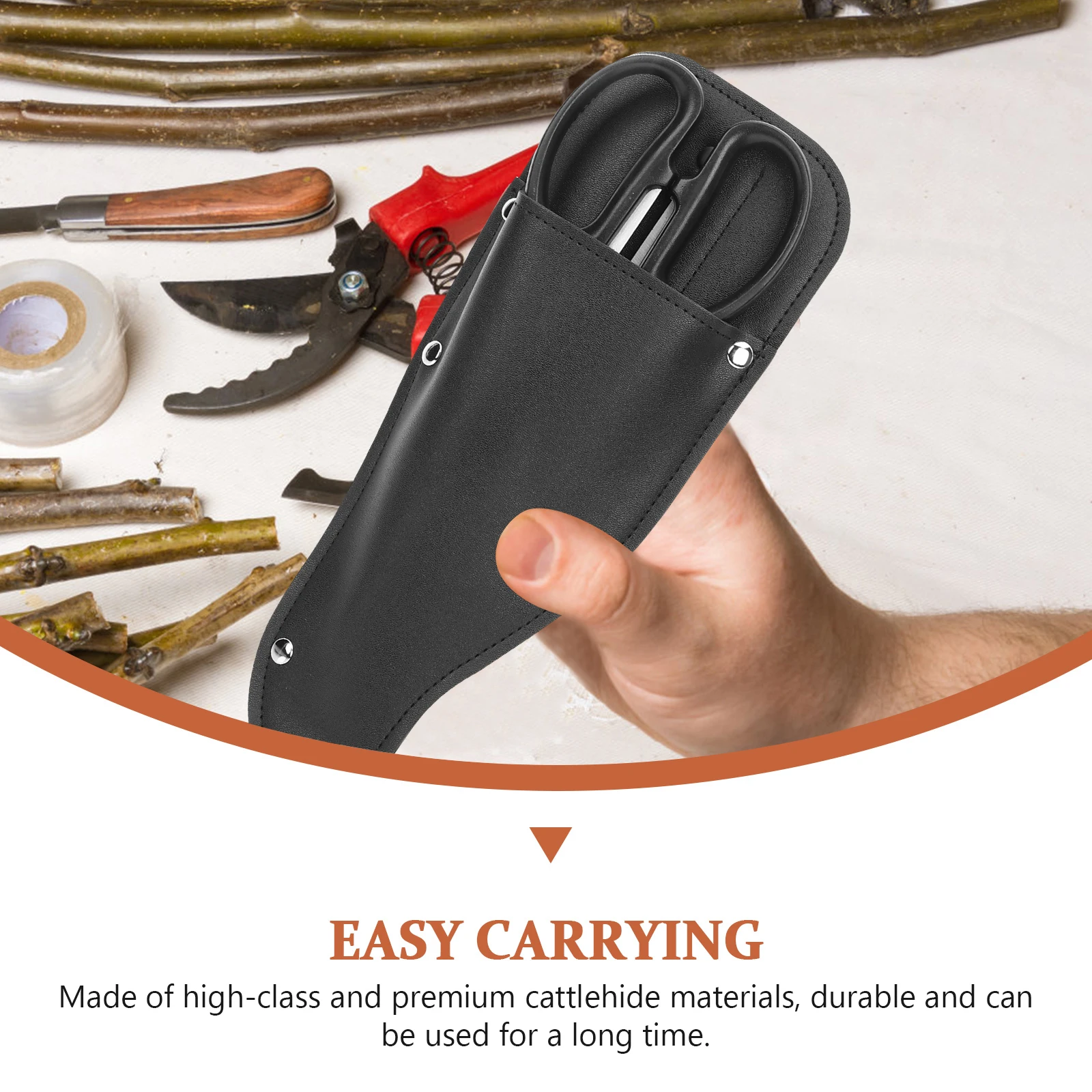 

Pruning Shears Trim Toolkit Garden Pruner Case Bag Hand Hanging Black Gardening Scissor PU Durable Comfort Easy