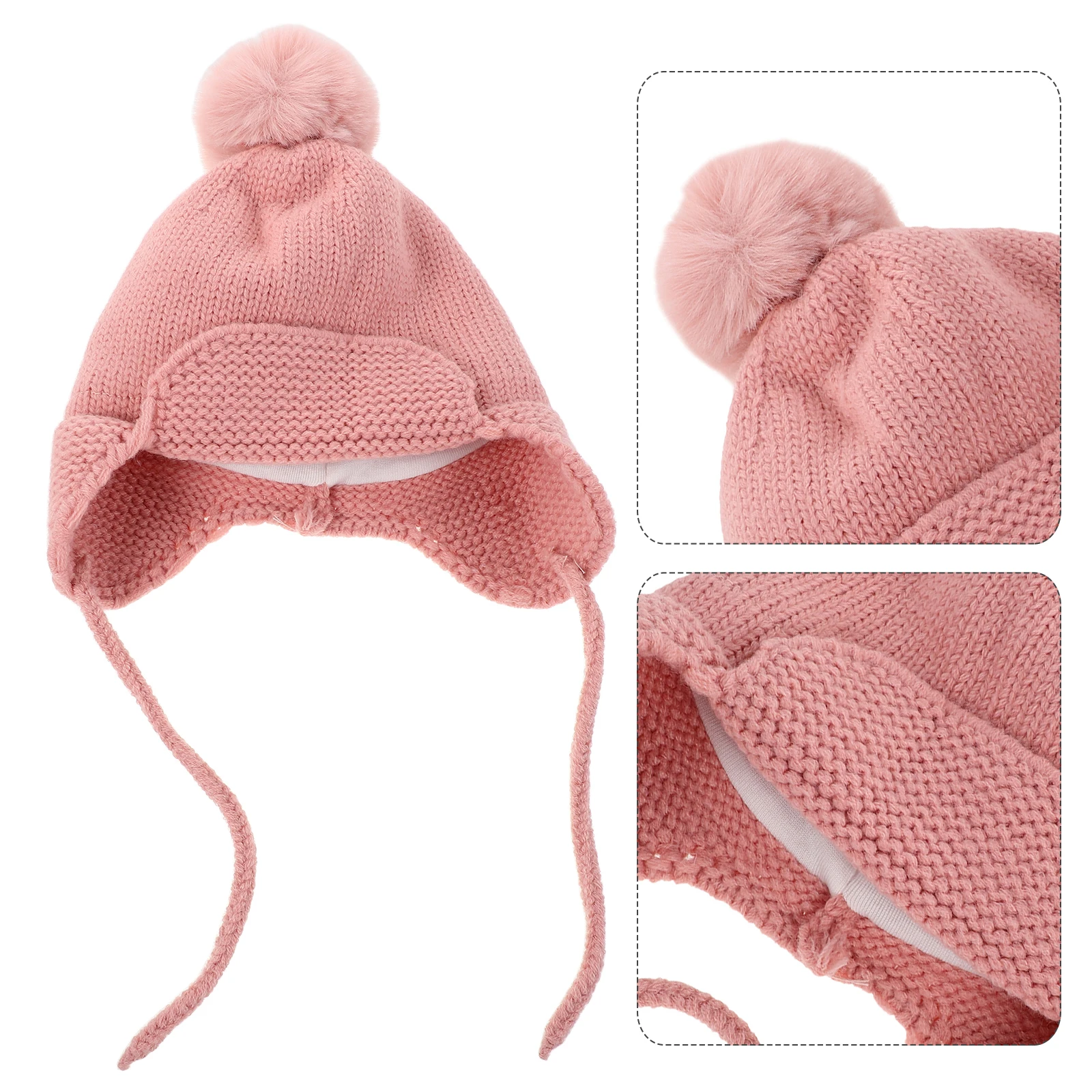 

Winter Hat Cute Knitted Beanie Warm Ear Protection Cap Newborn Toddler Girl Infant Bonnet Soft Comfortable For Fall