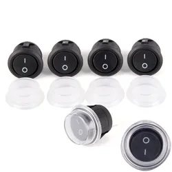 1Pc 2-PIN ON-OFF SPST Round Dot Car Auto Rocker Toggle Switch+Waterproof Cover