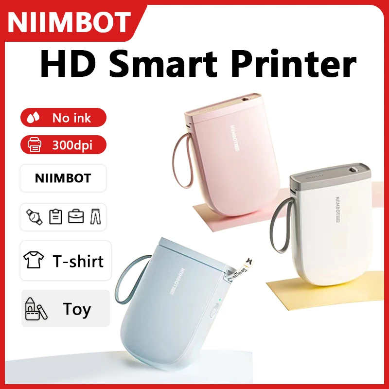 Niimbot D11 미니 휴대용 열전사 프린터, 300DPI HD 블루투스 프린터, 자체 접착 흰색 UV 라벨, 스티커 포켓 라벨