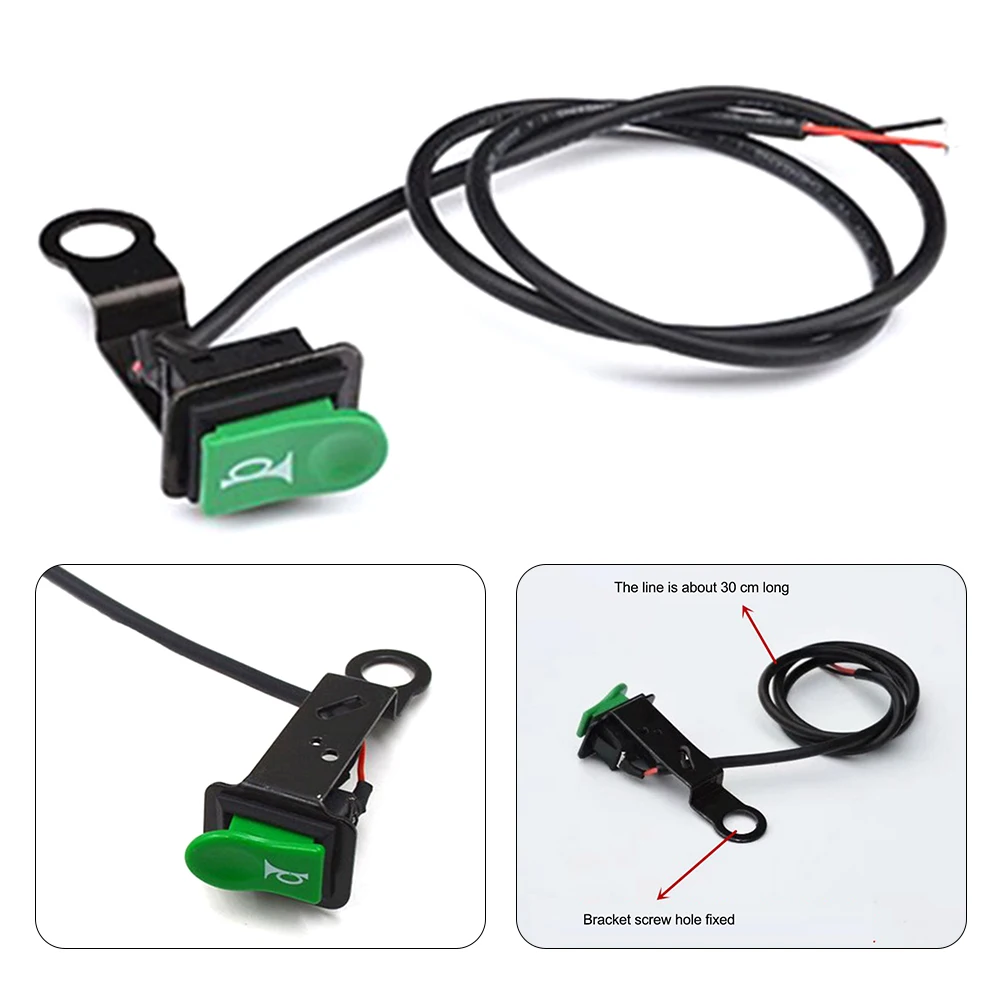 

Horn Switch Motorcycle Horn Switch with Reflective Iron Bracket and Green ABS Plastic Body Easy to Install and Use